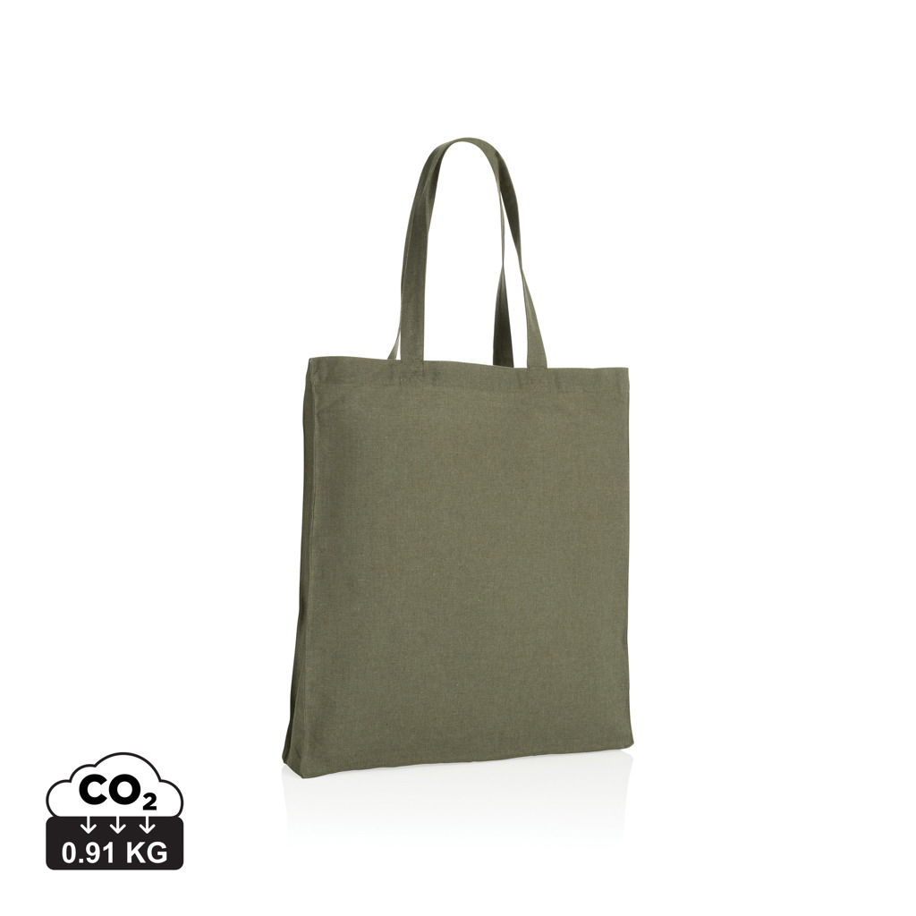 Tote bag publicitaire soufflet coton recyclé Impact Vert 